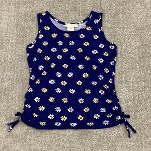 Floral Blue Tank Top for Kids